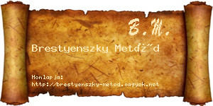 Brestyenszky Metód névjegykártya